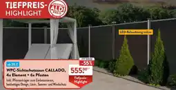 Aldi Süd WPC-Sichtschutzzaun CALLADO, 4x Element + 6x Pfosten Angebot