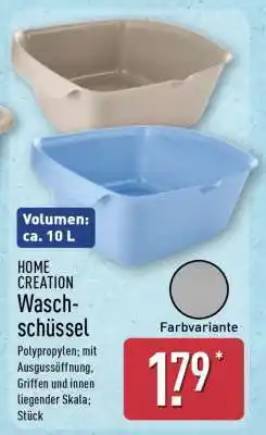 Aldi Nord HOME CREATION Waschschüssel Angebot