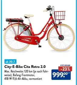 Aldi Süd City-E-Bike Cita Retro 2.0 Angebot