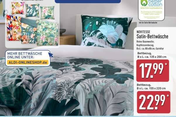 Satin-Bettwäsche Angebot bei Aldi Nord