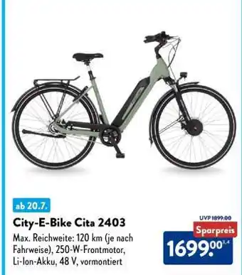 Aldi Nord City-E-Bike Cita 2403 Angebot