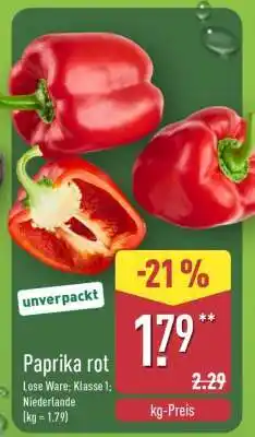 Aldi Nord Paprika rot Angebot