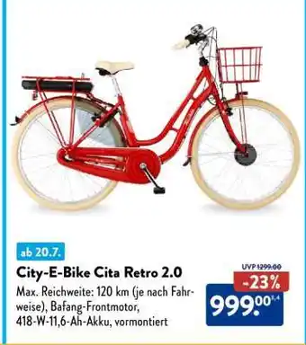Aldi Nord City-E-Bike Cita Retro 2.0 Angebot
