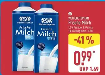 Aldi Nord Weihenstephan frische Milch Angebot