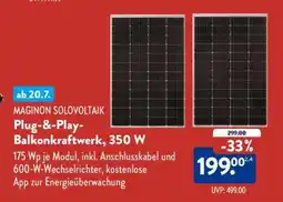 Aldi Nord MAGINON SOLOVOLTAIK Plug-&-Play-Balkonkraftwerk, 350 W Angebot