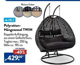 Aldi Nord Polyrattan-Hängesessel TWIN Angebot