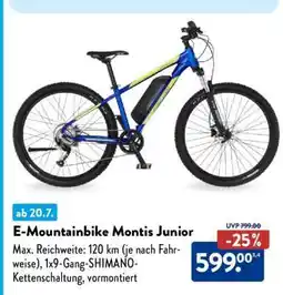 Aldi Nord E-Mountainbike Montis Junior Angebot