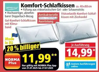 Norma Komfort- Schlafkissen Angebot