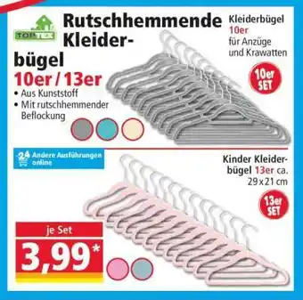 Norma Rutschhemmende Kleiderbügel 10er/13er Angebot