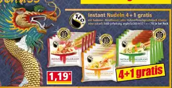 Norma Instant Nudeln 4 + 1 gratis Angebot