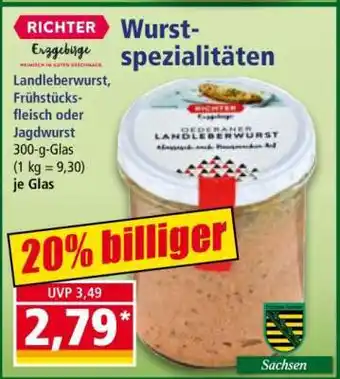 Norma Landleberwurst, Frühstücksfleisch oder Jagdwurst Angebot