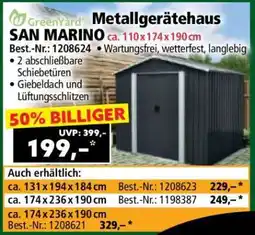 Norma Metallgerätehaus SAN MARINO ca. 110x174x190 cm Angebot