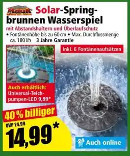 Norma Solar-Springbrunnen Wasserspiel Angebot