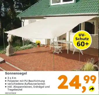 Globus Baumarkt Sonnensegel Angebot