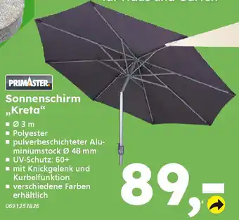 Globus Baumarkt PRIMASTER Sonnenschirm „Kreta❝ Angebot