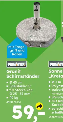Globus Baumarkt PRIMASTER Granit Schirmständer Angebot