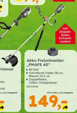 Globus Baumarkt PRIMASTER Akku Freischneider „PMAFS 40" Angebot