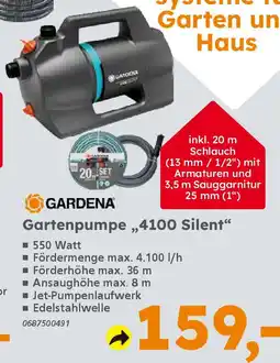 Globus Baumarkt GARDENA Gartenpumpe „,4100 Silent" Angebot