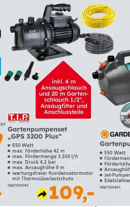 Globus Baumarkt T.I.P Gartenpumpenset ,,GPS 3200 Plus" Angebot