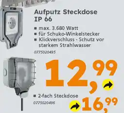 Globus Baumarkt Aufputz Steckdose IP 66 Angebot
