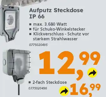 Globus Baumarkt Aufputz Steckdose IP 66 Angebot
