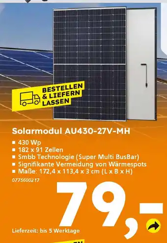 Globus Baumarkt Solarmodul AU430-27V-MH Angebot