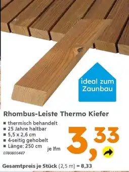 Globus Baumarkt Rhombus-Leiste Thermo Kiefer Angebot
