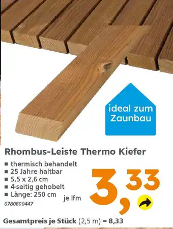 Globus Baumarkt Rhombus-Leiste Thermo Kiefer Angebot