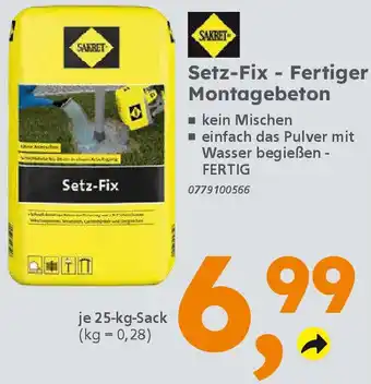 Globus Baumarkt SAKRET Setz-Fix - Fertiger Montagebeton Angebot