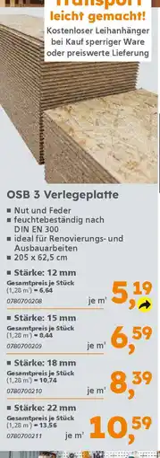 Globus Baumarkt OSB 3 Verlegeplatte Angebot