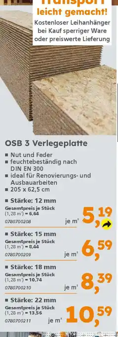 Globus Baumarkt OSB 3 Verlegeplatte Angebot