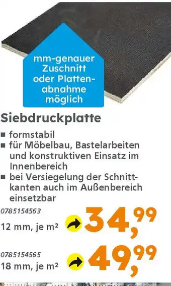 Globus Baumarkt Siebdruckplatte Angebot