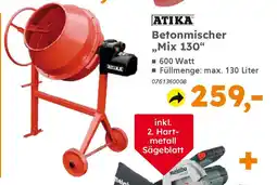 Globus Baumarkt ATIKA Betonmischer ,,Mix 130" Angebot