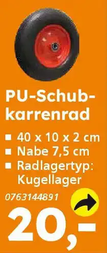 Globus Baumarkt PU-Schubkarrenrad Angebot