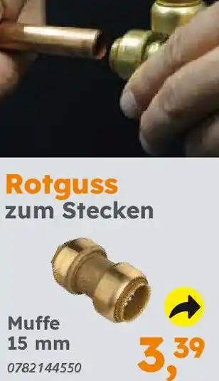 Globus Baumarkt Rotguss zum Stecken Muffe 15 mm Angebot
