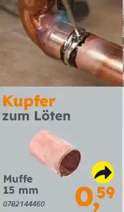 Globus Baumarkt Kupfer zum Löten Kupplung 16 mm Angebot