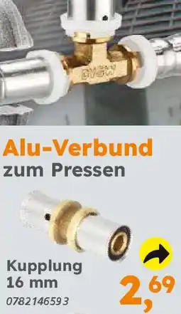 Globus Baumarkt Alu-Verbund zum Pressen Kupplung 16 mm Angebot