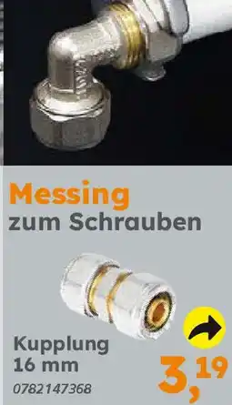 Globus Baumarkt Messing zum Schrauben Kupplung 16 mm Angebot