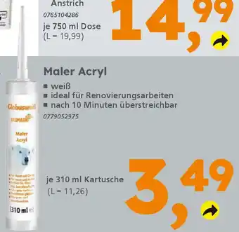 Globus Baumarkt Maler Acryl Angebot