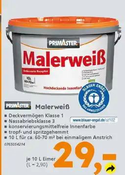 Globus Baumarkt PRIMASTER Malerweiß Angebot