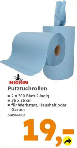 Globus Baumarkt NIGRIN Putztuchrollen Angebot
