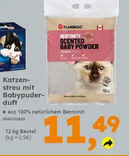 Globus Baumarkt FLAMINGO Katzenstreu mit Babypuderduft Angebot
