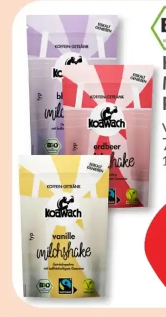 Budni Koawach Bio Milchshake Pulver Angebot