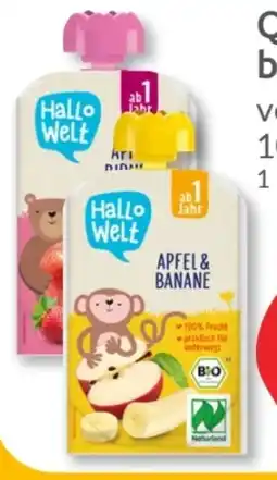Budni Hallo Welt Bio Quetschbeutel Angebot