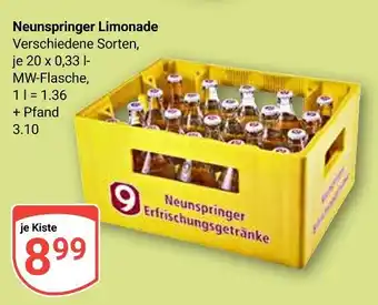 Globus Neunspringer limonade Angebot
