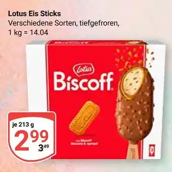 Globus Lotus eis sticks Angebot