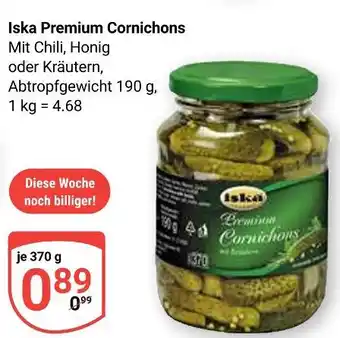 Globus Iska premium cornichons Angebot