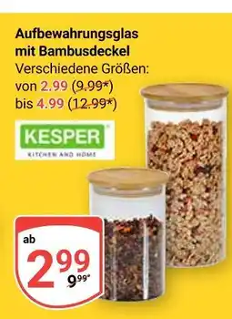 Globus Kesper aufbewahrungsglas mit bambusdeckel Angebot