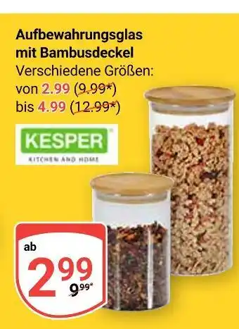 Globus Kesper aufbewahrungsglas mit bambusdeckel Angebot