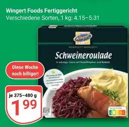 Globus Wingert foods fertiggericht Angebot